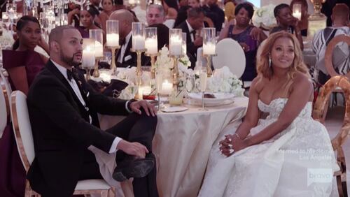 Eva Marcille and Michael Sterling at the wedding.
