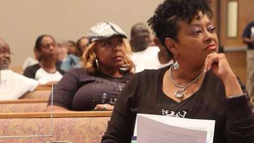 Amealia Miller attends a forum on what’s at stake if residents vote to form the City of South Fulton at Enon Baptist Church on Tuesday, Oct. 18, 2016, in College Park.