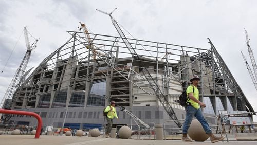 Will the new Falcons stadium play host to a Super Bowl? Does that depend on whether HB 757 becomes law? Will the NFL acknowledge its hypocrisy on the issue? (AJC Photo / Hyosub Shin)