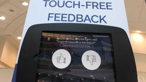 Hartsfield-Jackson is testing Avius touch-free survey devices. Source: Avius