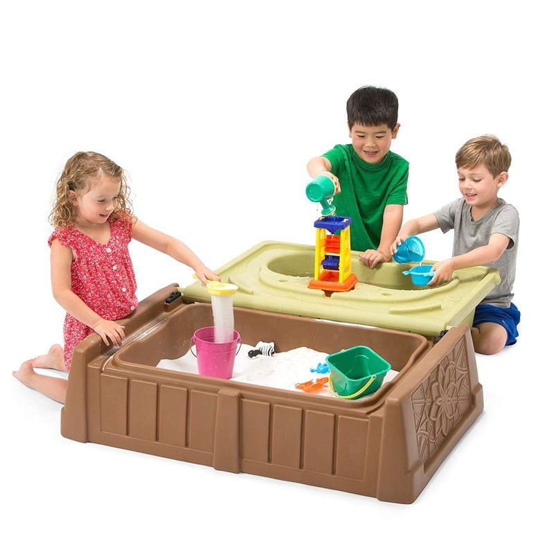 Simplay3 Kids Outdoor Storage Bench/Sand and Water Activity Station
