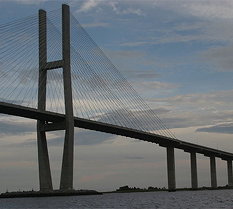 Sidney Lanier Bridge, Georgia's tallest cable-stayed suspension bridge, is located in Brunswick.