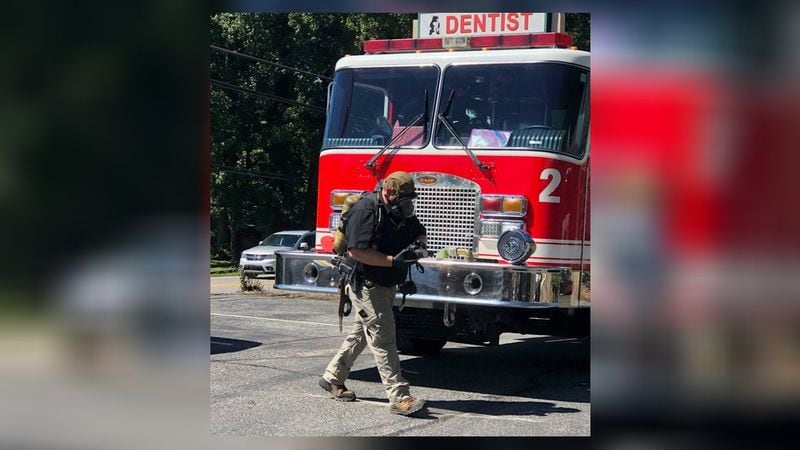 A detective was immediately taken to the hospital after he came in contact with an unknown substance during a search of a smoke shop in Jasper. (Photo: Pickens County Sheriff’s Office)