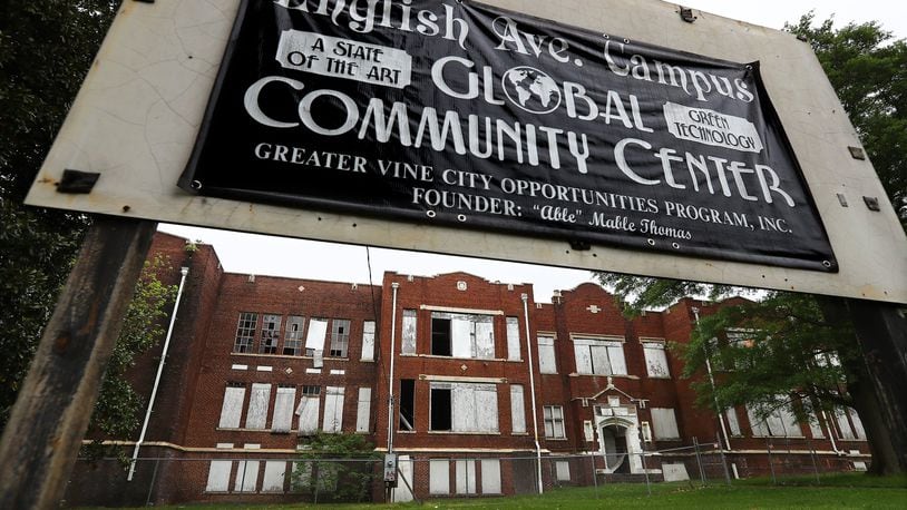 The former English Avenue Elementary School building, which was built in 1911, received national historic designation last year. In 2010, the Greater Vine City Opportunities Program purchased the former school and began a capital campaign to renovate the property into a "Global Community Center," but the concept for the renovation project has since changed. Curtis Compton ccompton@ajc.com