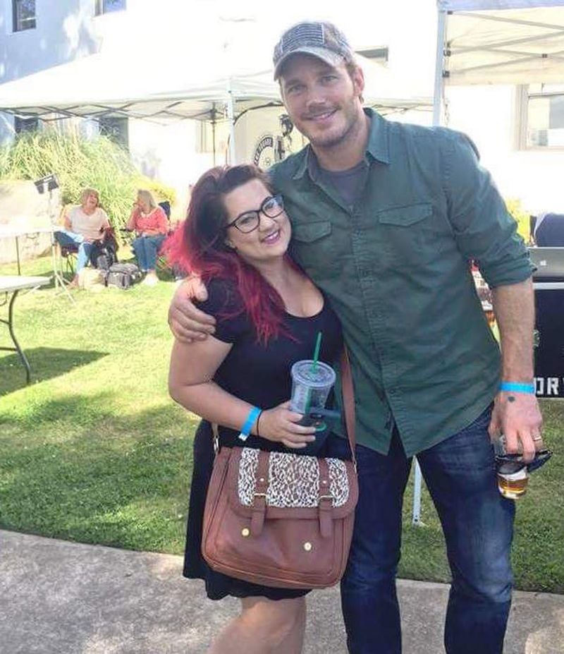 Chris Pratt and his new friend Ashely Mayo-Barber at the Fayette Kiwanis Beer and Wine Festival.