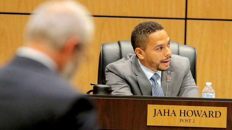 Cobb County Board of Education member Jaha Howard used Facebook Live to question whether the district is doing enough to address antisemitism. (Christine Tannous / christine.tannous@ajc.com)