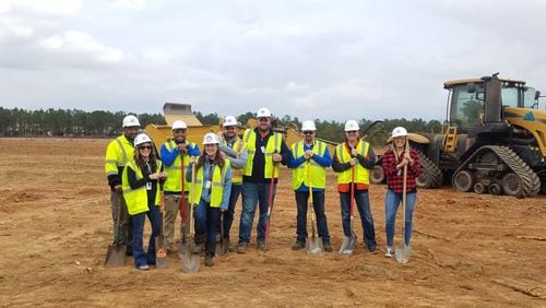 Staff of United States Cold Storage in McDonough at the  recent groundbreaking of the company's new Henry County facility.