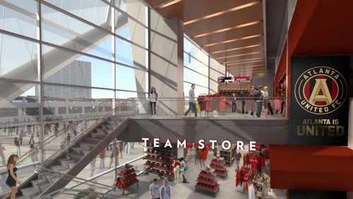 Mercedes-Benz Stadium will house a two-story, 9,000-square foot team store in the fan plaza.