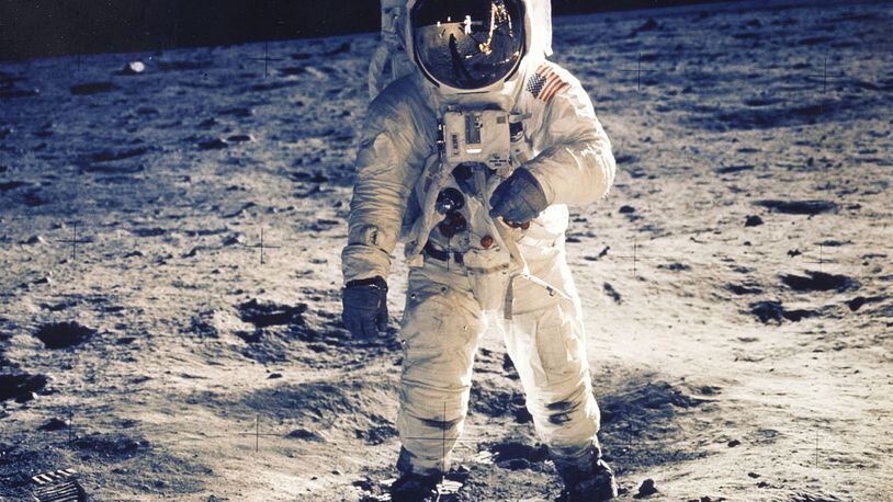 30Th Anniversary Of Apollo 11 Landing On The Moon (9 Of 20): Astronaut Edwin E. Aldrin Jr., Lunar Module Pilot, Is Photographed Walking Near The Lunar Module During The Apollo 11 Extravehicular Activity. Man's First Landing On The Moon Occurred Today At 4:17 P.M. July 20, 1969 As Lunar Module "Eagle" Touched Down Gently On The Sea Of Tranquility On The East Side Of The Moon. The Lm (Lunar Module) Landed On The Moon On July 20, 1969 And Returned To The Command Module On July 21. The Command Module Left Lunar Orbit On July 22 And Returned To Earth On July 24, 1969. Apollo 11 Splashed Down In The Pacific Ocean On 24 July 1969 At 12:50:35 P.M. Edt After A Mission Elapsed Time Of 195 Hrs, 18 Mins, 35 Secs. (Photo By Nasa/Getty Images)