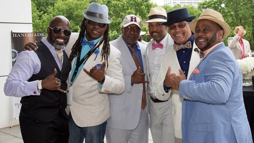 Alpha Phi Alpha brothers pose for a photograph During the Alpha Derby, a fundraising event sponsored by Alpha chapters from across Metro-Atlanta, in the Georgia World Congress Center Saturday in Atlanta GA May 5, 2018. STEVE SCHAEFER / SPECIAL TO THE AJC