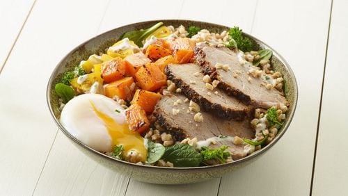 Slow-Roasted Annatto Pork Bowl by Georgia chef Hugh Acheson will debut at Whole Foods Market restaurant the Roast on TK date. / Photo credit: Whole Foods Market