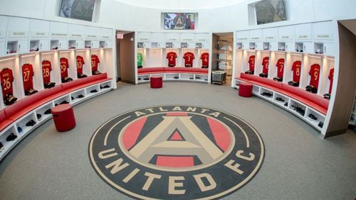 The locker rooms in the new Atlanta United training center. (Atlanta United)