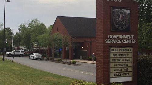 Voters filter in and out of the Cobb County Government Service Center on Lower Roswell Road on Tuesday, April 18, 2017, the day of the special election for Georgia's 6th Congressional District.