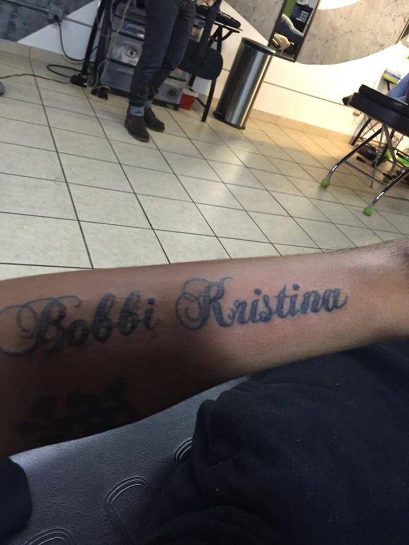 Nick Gordon posted this photo of his new tattoo in Bobbi Kristina's honor