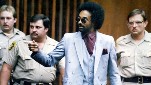 Serial killer Carlton Gary on trial for the Stocking Strangler cases in Columbus, 1986. (AJC file / AJC Photographic Archive at the GSU Library, AJCP406-038a)