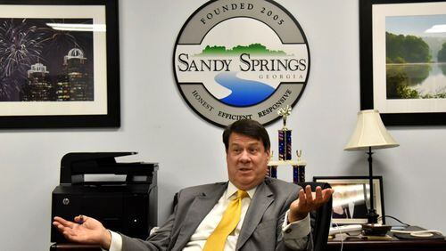 Sandy Springs Mayor Rusty Paul says creating a healthy retail environment and affordable housing in the city’s north end is a top priority. The public is invited to an open house July 25 to talk about that goal. HYOSUB SHIN / AJC