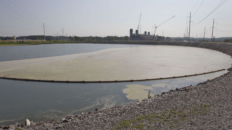 Coal ash is stored onsite in a retention pond in Smyrna. Bob Andres bandres@ajc.com