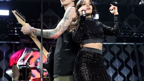Machine Gun Kelly and Camila Cabello of Fifth Harmony at the Dec. 16 Jingle Ball at Philips Arena. Photo: Robb Cohen Photography & Video /www.RobbsPhotos.com
