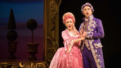 Sarah Coburn performs as Konstanze and Ben Bliss performs as Belmonte in the Atlanta Opera’s production of Mozart’s “The Abduction From the Seraglio” at the Cobb Energy Performing Arts Centre. CONTRIBUTED BY JEFF ROFFMAN