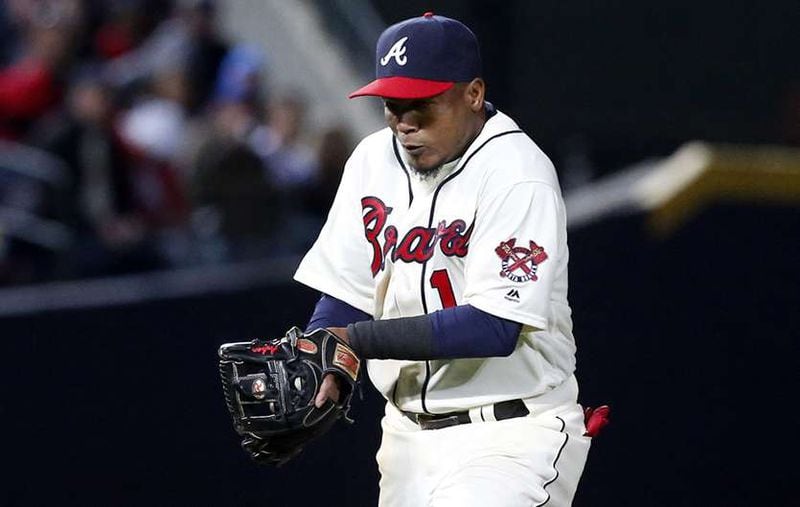 In his first season with the Braves, shortstop Erick Aybar has been pretty bad defensively and simply awful on offense. (Getty Images)
