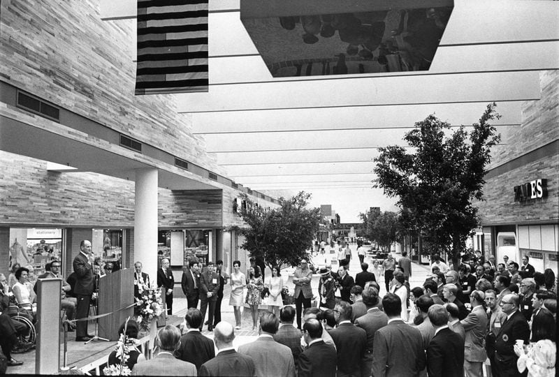 Shoppers during the opening day ceremonies for the South DeKalb Mall (now the Gallery at South DeKalb) in 1968.