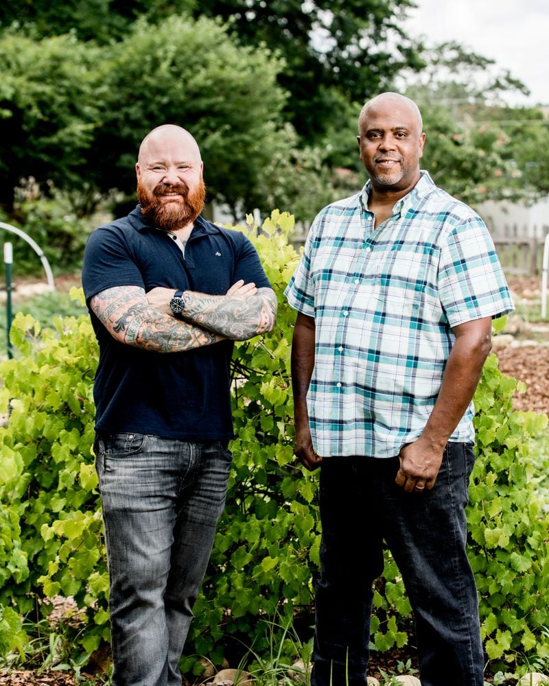 Chef Kevin Gillespie (left) and partner Marco Shaw have been feeding needy families since the pandemic took hold in 2020.