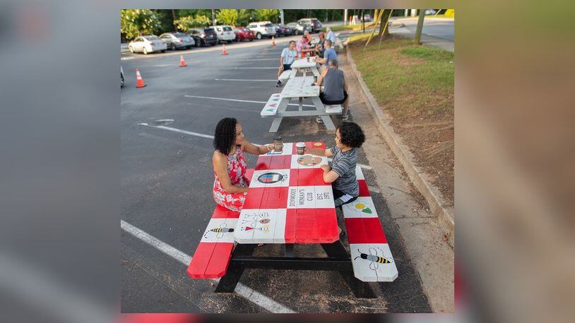 Dunwoody now has 25 painted picnic tables to promote socially distanced dining.