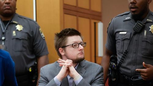 Robert Aaron Long, who faces the death penalty in the 2021 spa shooting rampage that left eight people dead, appears in court on May 8. Long has already pleaded guilty to the Cherokee County shootings and is currently serving a life sentence in Fulton County. (Natrice Miller/ natrice.miller@ajc.com)