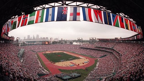 Olympic Stadium on opening day of the track and field events on Friday, July 26, 1996 during the 1996 Summer Olympic Games in Atlanta, Georgia.