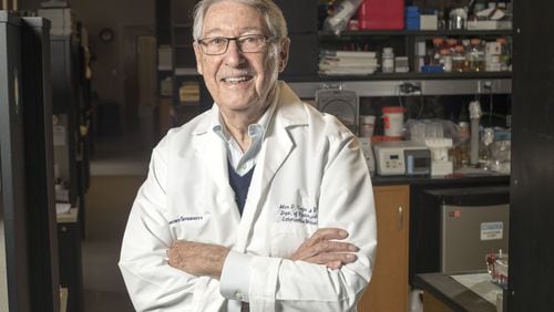 ATLANTA - Dr. Max Cooper poses for a photo in a research laboratory next to his office at Emory University School of Medicine, Friday, January 26, 2018. Cooper, a pediatrician and professor of pathology and laboratory medicine, is being honored in the category "Medical Science and Medicinal Science" for research that identified the cellular building blocks of the immune system as we understand it today.ALYSSA POINTER/ALYSSA.POINTER@AJC.COM