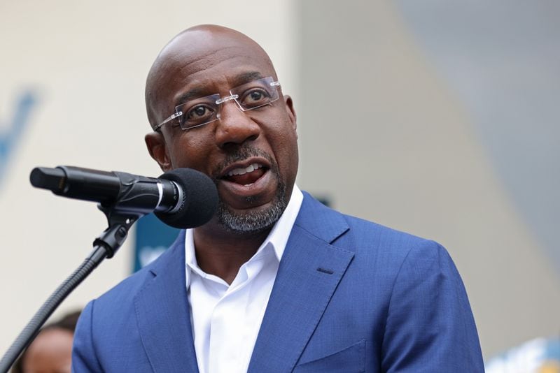 After a stop in Fayetteville Tuesday, U.S. Sen. Raphael Warnock made the case for a 51st seat in the U.S. Senate for Democrats. (Jason Getz/AJC)