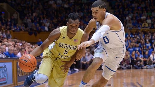 Josh Okogie leads Georgia Tech into the Yellow Jackets’ NIT second-round game against Belmont at noon Sunday. (Photo by Grant Halverson/Getty Images)