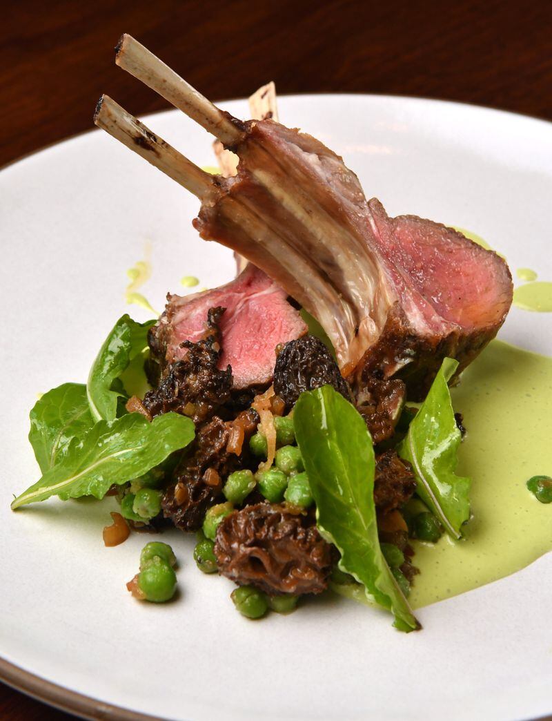 “You can find local lamb in Georgia, and it changes your perception so much. The gaminess that people associate with lamb isn’t there like it is with the lamb we get from Australia or New Zealand,” says Le Bon Nosh chef Forough Vakili, who came up with Georgia-Grown Grilled Lamb Rack with Pea and Morel Ragu. (Styling by chef Forough Vakili / Chris Hunt for the AJC)