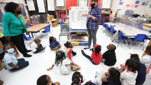 Candidates for state office in Georgia talked preschool issues. A pre-k classroom at Kemp Primary School on December 16, 2021. Miguel Martinez for The Atlanta Journal-Constitution