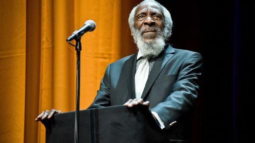 CHICAGO, IL - APRIL 11: Dick Gregory attends the Roger Ebert Memorial Tribute at Chicago Theatre on April 11, 2013 in Chicago, Illinois. (Photo by Timothy Hiatt/Getty Images)