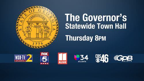 The Governor's Statewide Town Hall will air Thursday at 8 p.m.