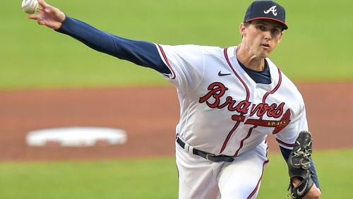 Braves starting pitcher Kyle Wright delivers against the Reds in an April game.
