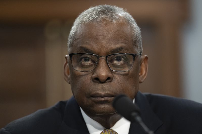 Sec of Defense Lloyd Austin during a House Committee on Appropriations, Subcommittee on Defense budget hearing Fiscal Year 2025 on Capitol Hill, Wednesday, April 17, 2024 in Washington. (AP Photo/John McDonnell)