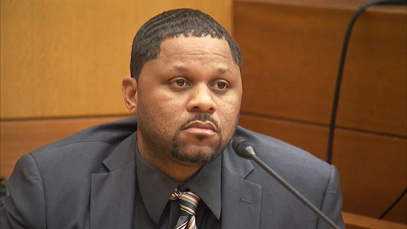 Atlanta Police Detective Malik Robeson-Els testifies at the murder trial of Tex McIver on March 22, 2018 at the Fulton County Courthouse. (Channel 2 Action News)