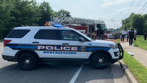 A pilot was injured after a small plane crashed Monday morning in Rutherford County, Tennessee, according to multiple news outlets. (Image: Murfreesboro Police Department)