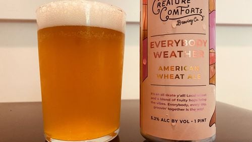 Creature Comforts Brewing Co. Everybody Weather American Wheat Ale.
(Bob Townsend for The Atlanta Journal-Constitution)