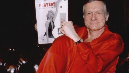 Hugh Hefner with the inaugural Playboy issue. Associated Press file photo
