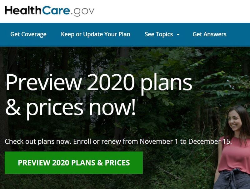 Window shopping has begun for Obamacare open enrollment in 2020 plans. The insurance exchange for Obamacare, also known as the Affordable Care Act, starts enrollment on Nov. 1, 2019 and ends on Dec. 15, 2019. (PHOTO via screenshot of Healthcare.gov)