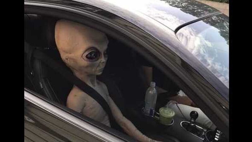 Police in Alpharetta were not expecting this passenger during a traffic stop on Sunday.