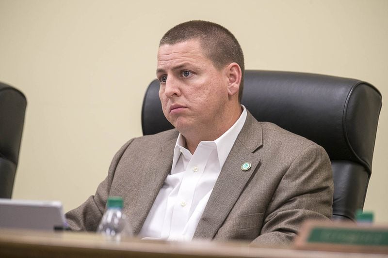 Buford Commissioner Bradley W. Weeks participates during the final Buford City Commission meeting of the year at the Buford City Hall building in Buford, Monday, December 3, 2018. (ALYSSA POINTER/ALYSSA.POINTER@AJC.COM)