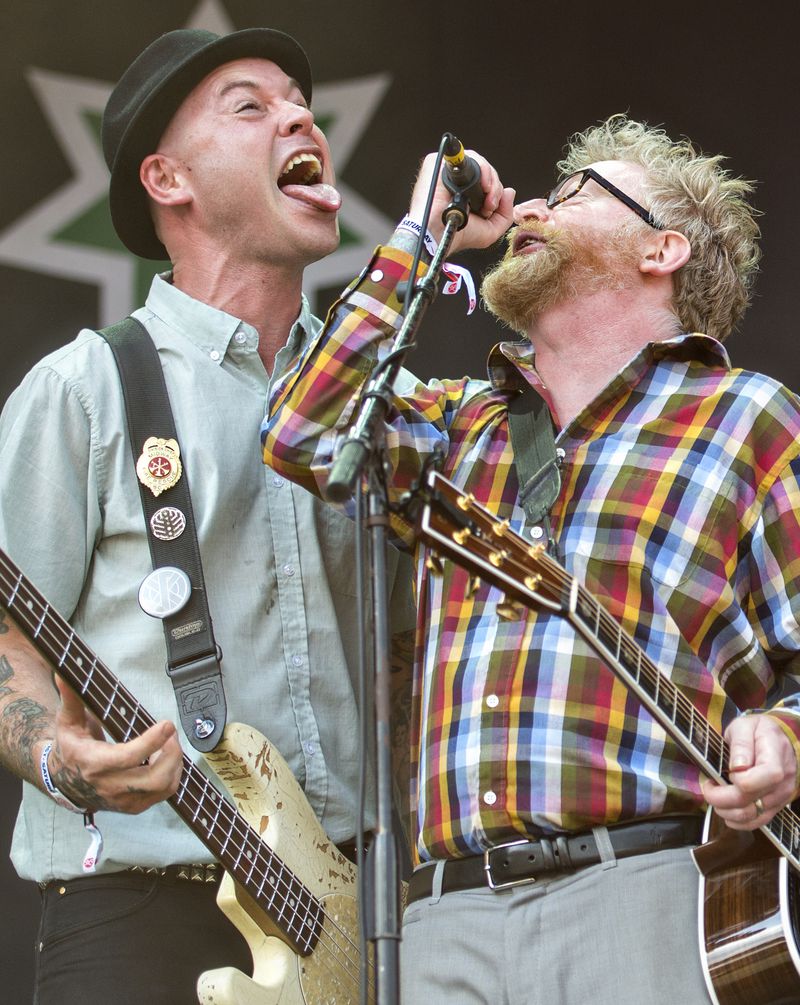 Flogging Molly's Celtic punk had the crowd dancing in the dirt. Photo: JONATHAN PHILLIPS / SPECIAL TO THE AJC