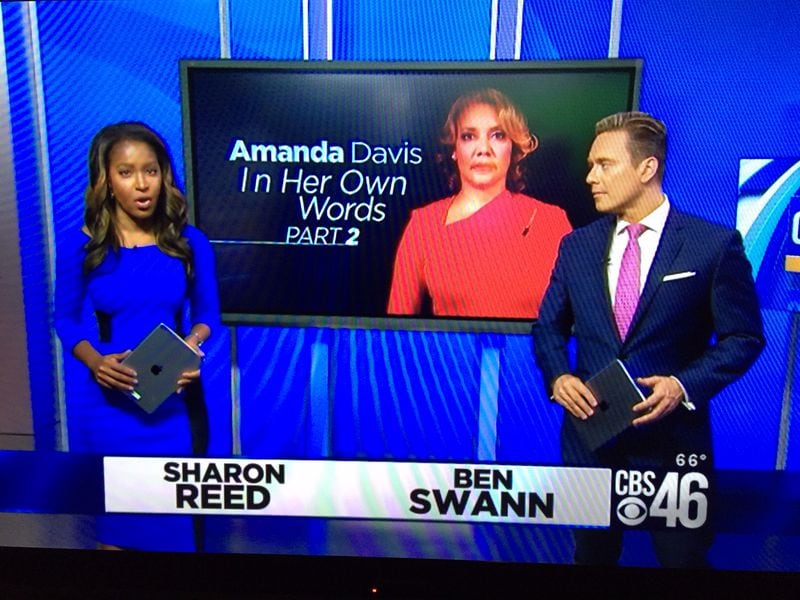Sharon Reed and Ben Swann introduce part two of Amanda Davis' story on May 18, 2016. CREDIT: CBS46
