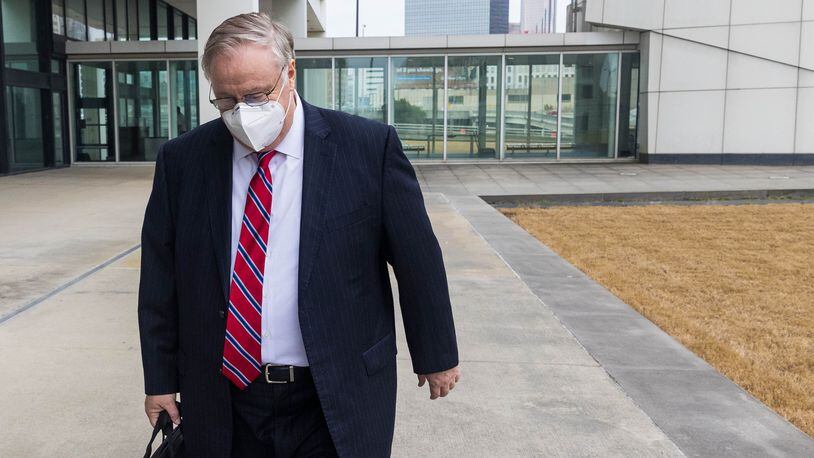 Georgia’s former insurance commissioner, Jim Beck, turned himself in to begin his federal prison sentence Thursday, his attorney said. (Jenni Girtman for The Atlanta Journal-Constitution)