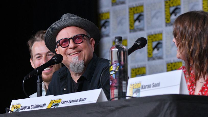 SAN DIEGO, CA - JULY 19:  Bobcat Goldthwait speaks onstage at Bobcat Goldthwait's "Misfits and Monsters" panel during Comic-Con International 2018 at San Diego Convention Center on July 19, 2018 in San Diego, California.  (Photo by Mike Coppola/Getty Images)