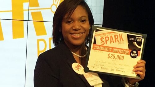 Lauren Seroyer, a 16-year-old Peachtree Ridge High School student, received the Spark Prize from the United Way to expand the CARE Closet, a fully stocked food pantry, to every high school in Gwinnett.